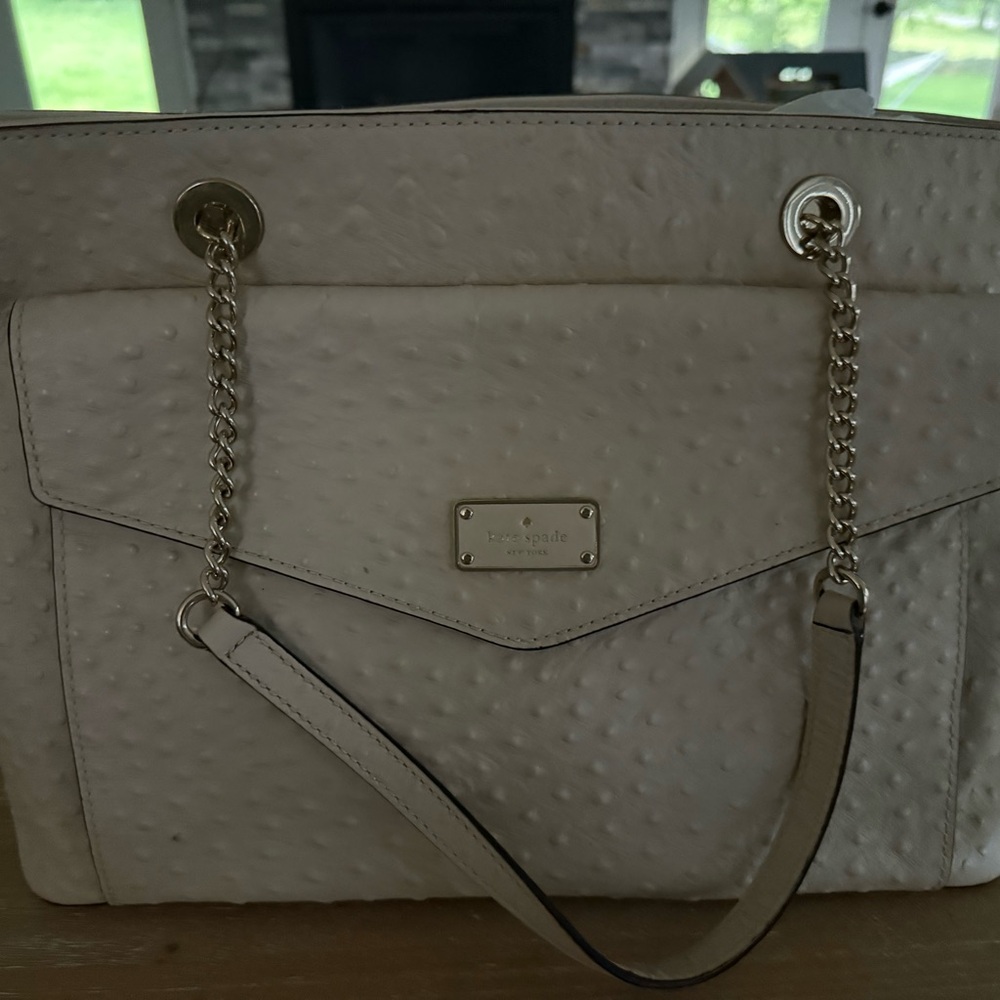 Kate Spade Textured Beige Shoulder Bag